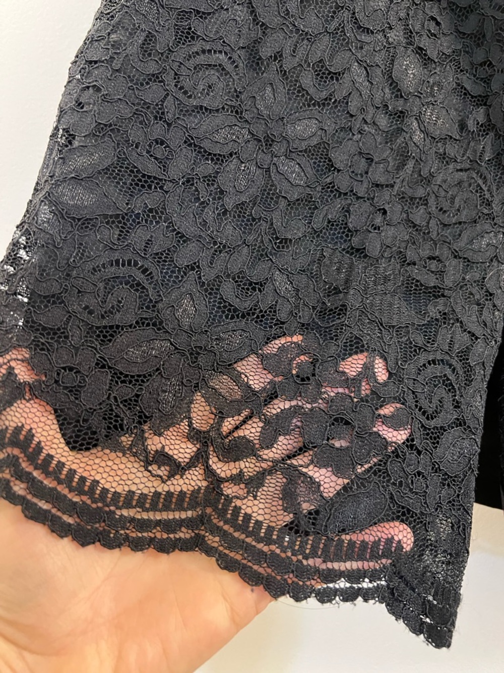 Ann Taylor Loft Floral Black LACE PENCIL SKIRT - Picture 3 of 13